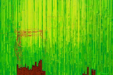 Birth of a Torii #34 (茂木街道 Mogi-kaido), 92 cm x 61 cm x 2 cm, acrylic on canvas
"Paintings by Rebecc