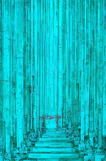 Birth of a Torii #39 (上色見熊野座神社 Kamishikimi Kumanoimasu), 24 in. x 36 in., acrylic on canvas