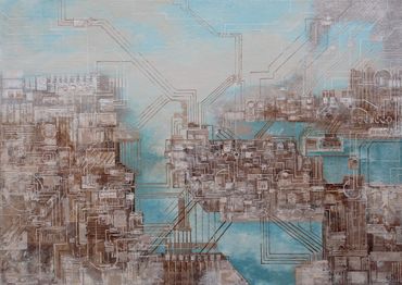 Cloud-maker #30 Portsmouth, 71 cm x 51 cm x 2 cm, acrylic on canvas