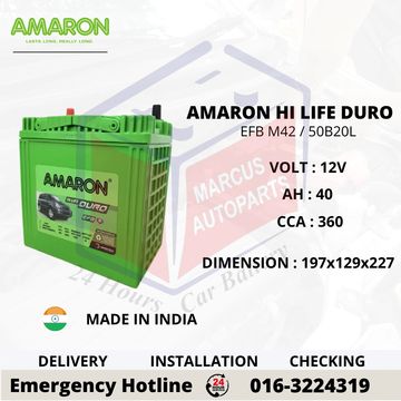 AMARON HI LIFE DURO M42 / 50B20L EFB START STOP CAR BATTERY