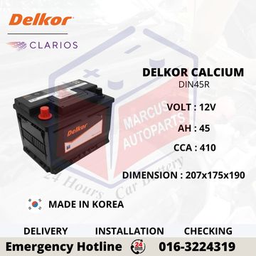 DELKOR SMF DIN45R CAR BATTERY | HYUNDAI IONIQ HYBRID