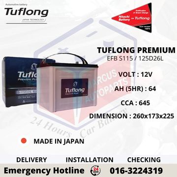 TUFLONG PREMIUM PLUS EFB S115L 125D26L CAR BATTERY