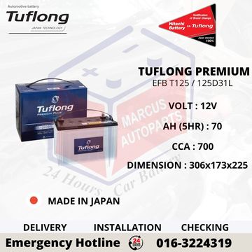 TUFLONG PREMIUM PLUS EFB T125L | 125D31L CAR BATTERY