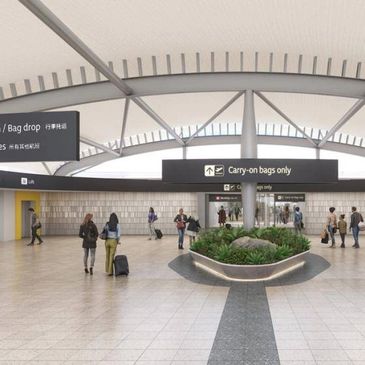 Airport bag drop and chick-in area