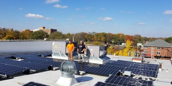 Solar Panels on top of the Cohen Building at 136 W. Main Street