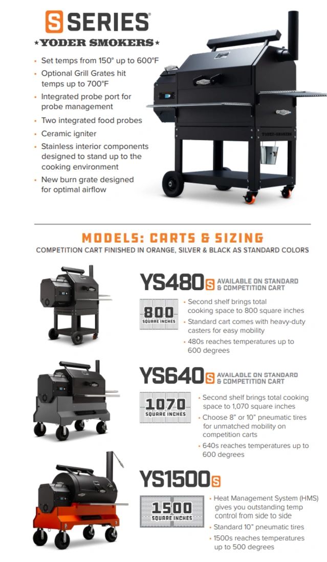 Yoder YS-640 Pellet Smoker with Comp Cart (Orange)