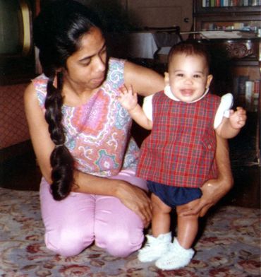 Shyamala Gopalan Harris with one year old Vice President Kamala Harris