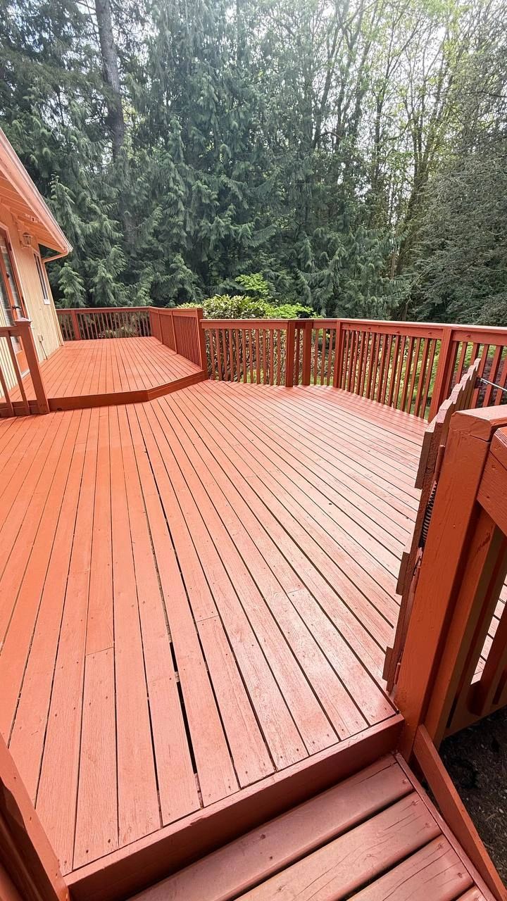 Tacoma wood deck and railing project by CHR Construction Group