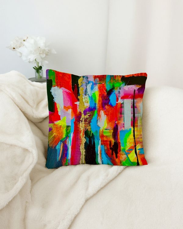 Linen Pillow of Brilliant life behind bars by Juicy Queen CoCo Abstract Artist 
