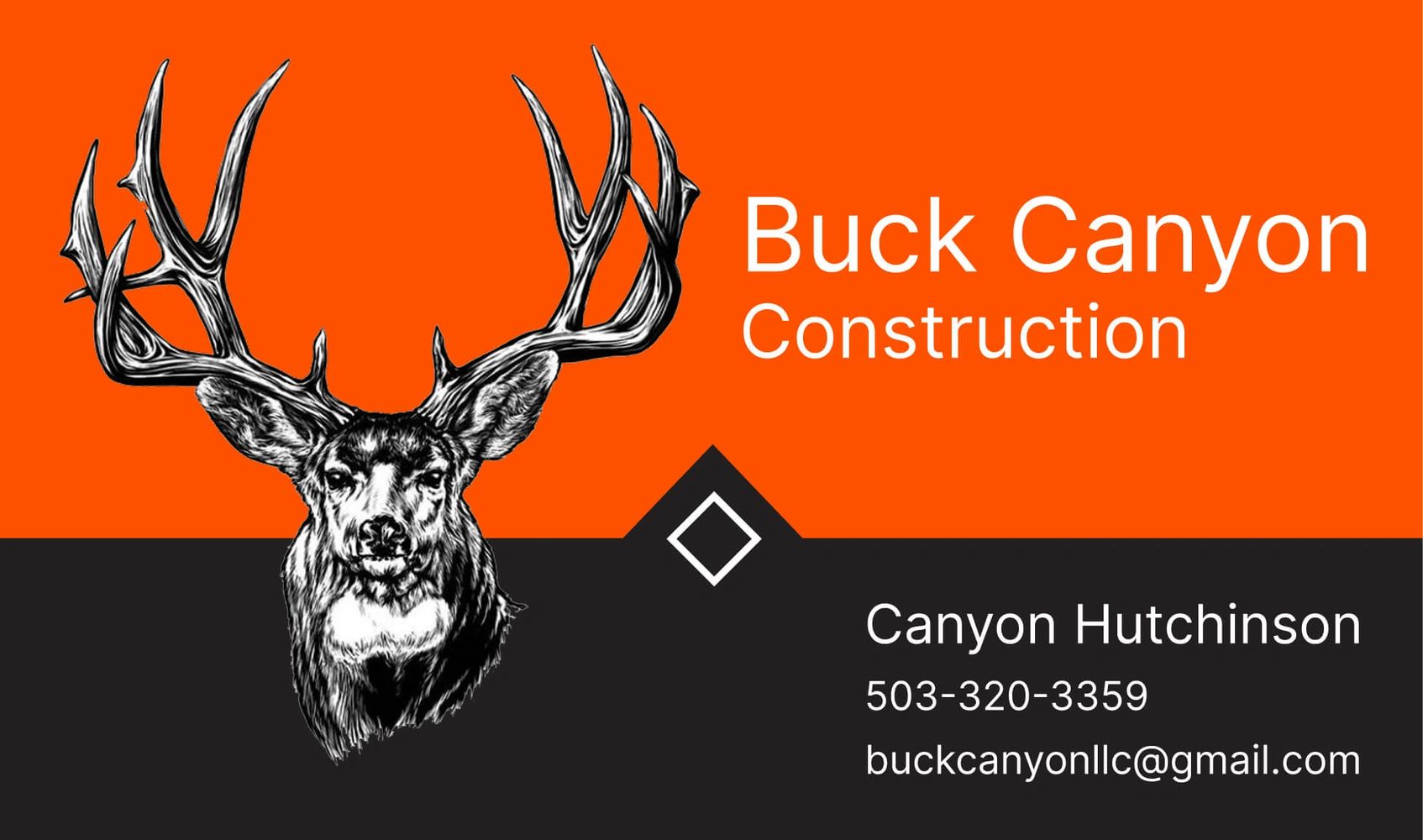 Buck Canyon Construction branding and service overview graphic