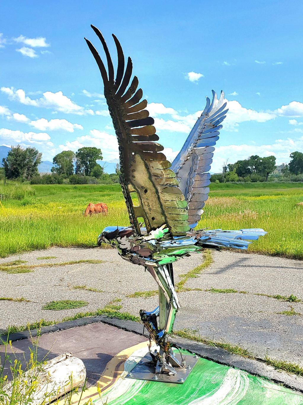 Madfish Rising; Sculpture series in Ennis, Montana.
