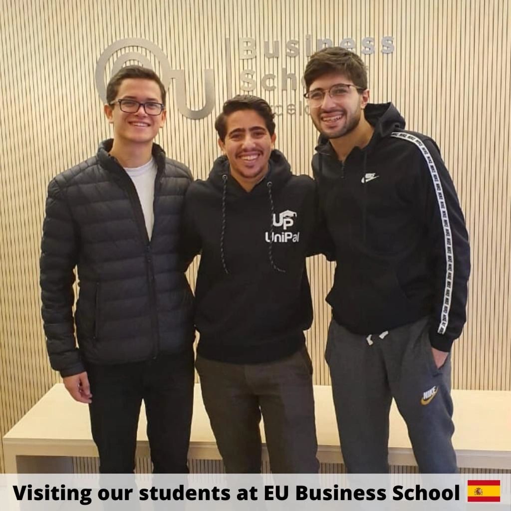 Alaa hammouda founder of UniPal visiting UniPal's students in Eu business school in spain