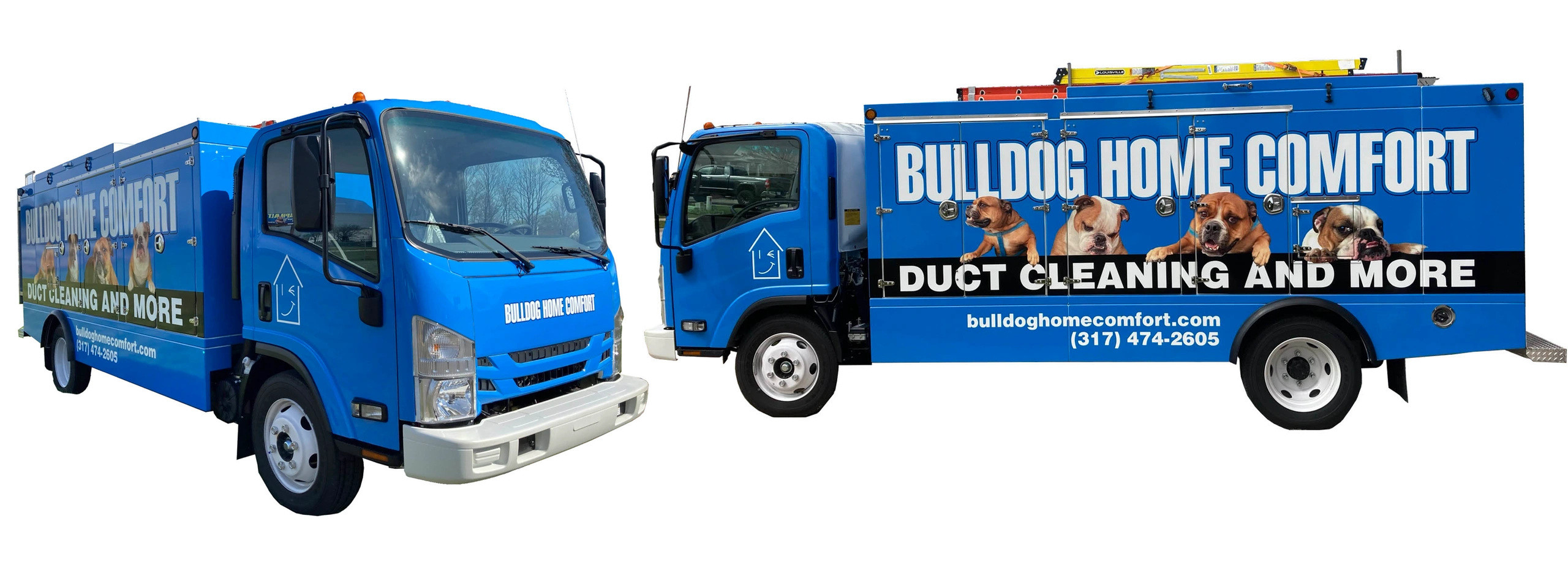 bulldog home comfort duct cleaning trucks