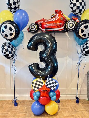 Hot wheels race car themed birthday balloons party Uckfield, nutley, east hoathly, Heathfield 