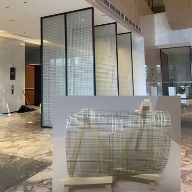 Decorative texture fabric for glass lamination, metallic mesh, Laminated fabric glass
