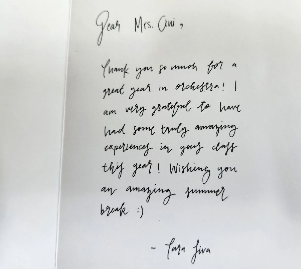 Tara Siva thank you note