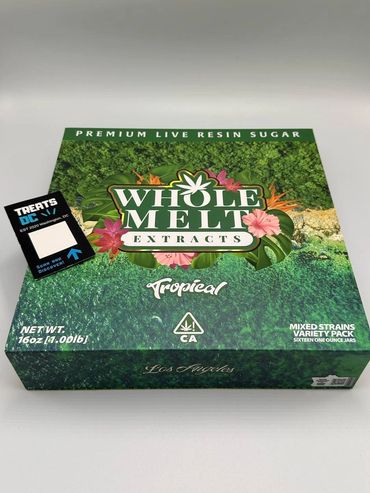 Whole Melt Extracts Tropical mixed strains variety pack box.