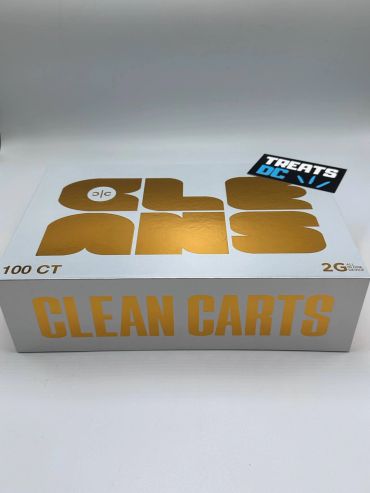Gold and white Clean Carts box with Treats DC label.