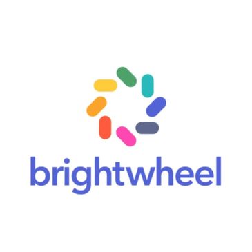 Brightwheel logo with colorful circular design and text.