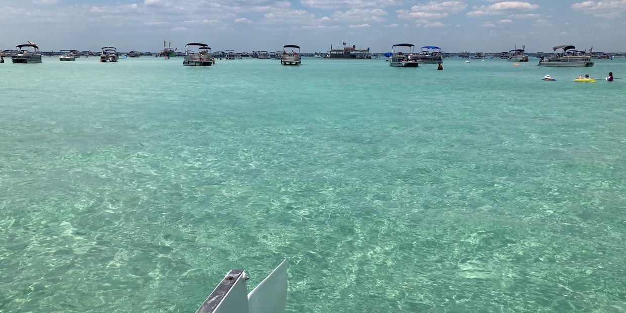 Crab Island Destin Florida, relax on a catamaran designed for pleasure.  