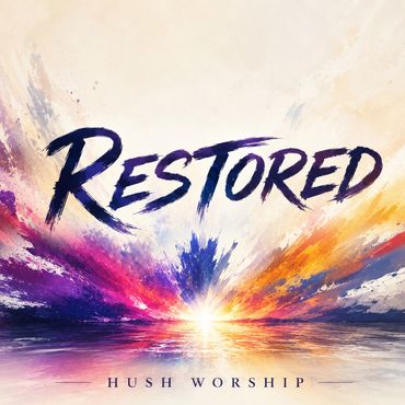 Bright, colorful artwork with the word 'RESTORED'.