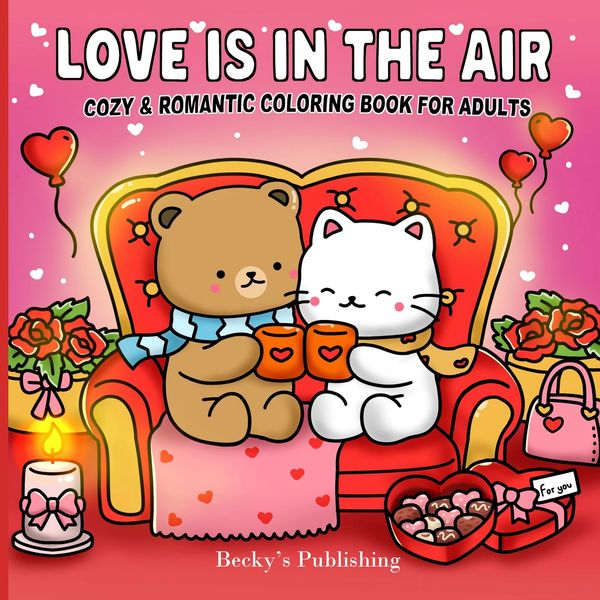 Cozy & romantic coloring book for adults.