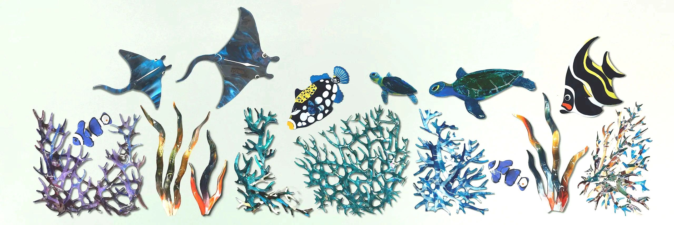 Paradise Reef
10' L X 4' H.  Amazing project for interior  vaulted ceiling wall.