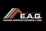Logo for E.A.G. Home Improvement LLC featuring a stylized roof design.