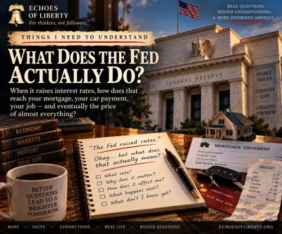 Things I Need to Understand: What Does the Fed Actually Do? A notebook, a mortgage statement and a g