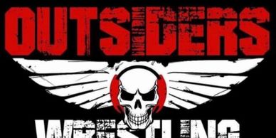Outsiders Wrestling logo with skull and wings.