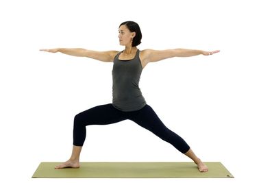 a woman in a yoga pose