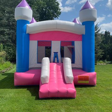 One basketball hoop and two inflatable basketballs included.