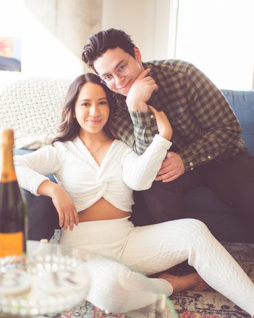 Couple relaxing at home