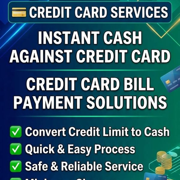 Instant Cash Against Credit Card
Credit Card Bill Payment Solutions
✔ Convert Credit Limit to Cash
✔