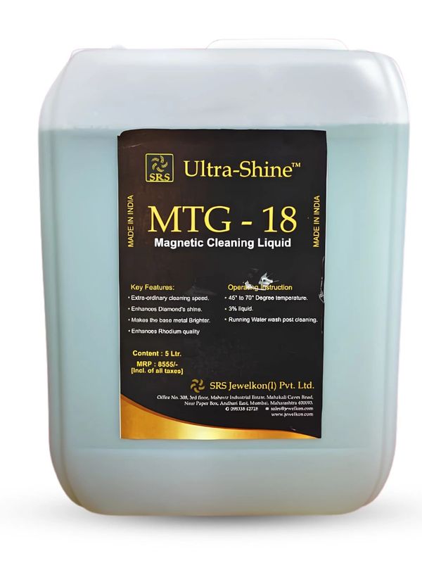 Container of Ultra-Shine MTG-18 Magnetic Cleaning Liquid.