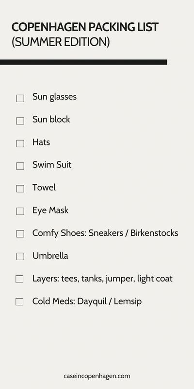 Copenhagen, Denmark Packing List 