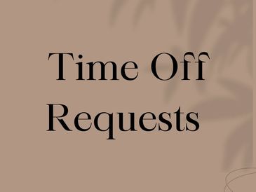 Text 'Time Off Requests' over a soft brown background.
