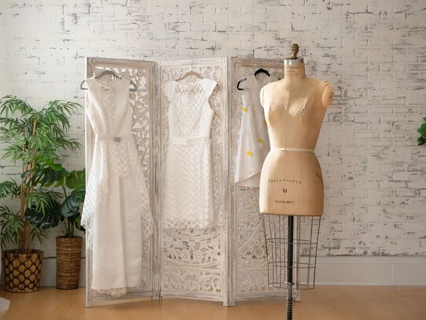 Custom wedding gown in maker studio