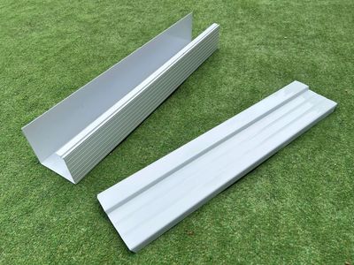 Screen enclosure guttering and a piece of diverter.