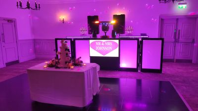 Wedding DJ setup at Mottram Hall
