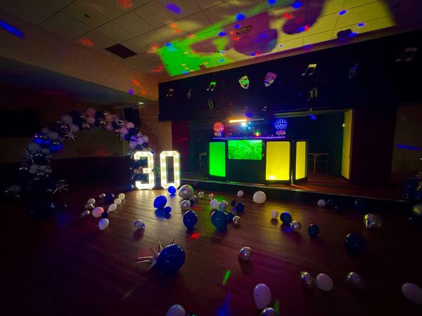 Led number 30 with DJ setup 