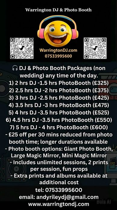 Dj and photo booth packages price guide 