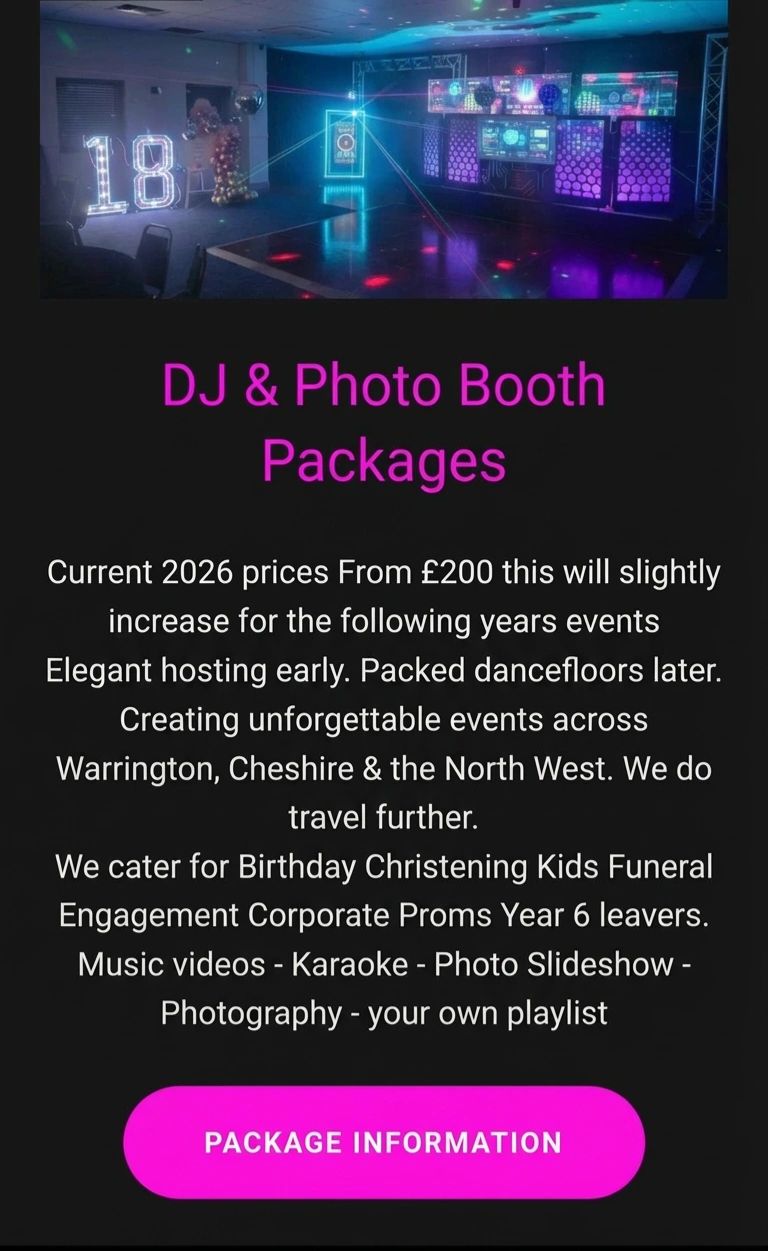 DJ AND PHOTO BOOTH PACKAGEs