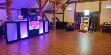 wedding DJ setup and Large magic mirror photo booth Styal Lodge Manchester