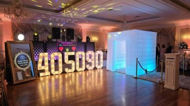 DJ AND PHOTO BOOTH AND LED NUMBERS AND POST BOX
