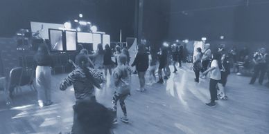 all the children dancing to the Just Dance on our DJ setup