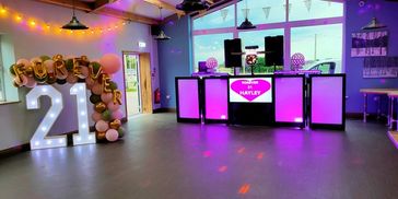 DJ setup with led numbers