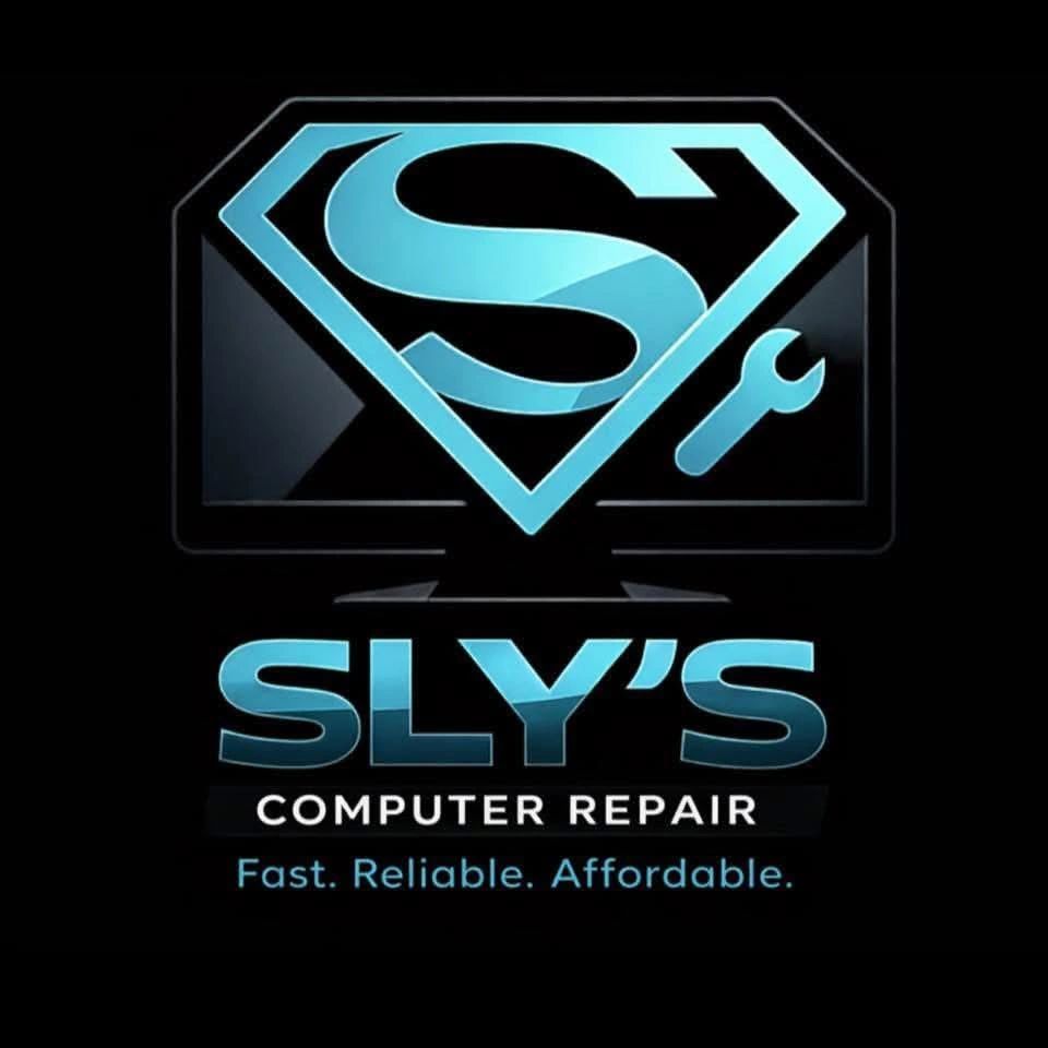 Logo of Sly's Computer Repair with a wrench symbol.