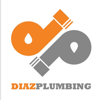Logo for Diaz Plumbing with pipe and water drop design.