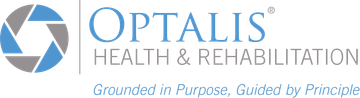 Optalis Health &amp; Rehabilitation logo with tagline.